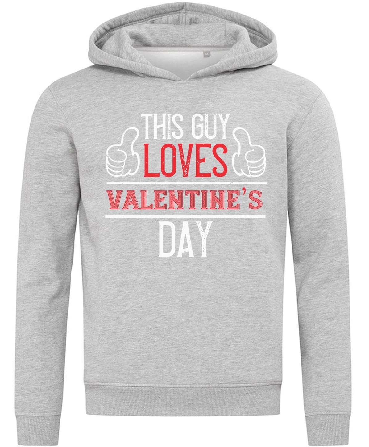 'This Guy Loves Valentine's Day' bluza z kapturem bluza z kapturem mieszanka bawełny szara