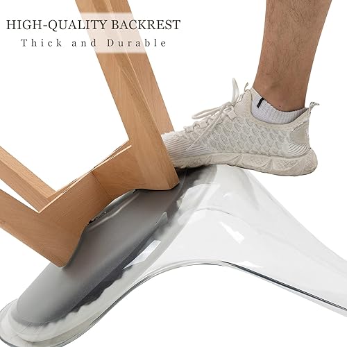 Miniatura 7 de ANOUR Juego de 4 sillas de comedor, modernas sillas de comedor de acrílico transparente con asiento de cuero sintético y patas de haya macizas,