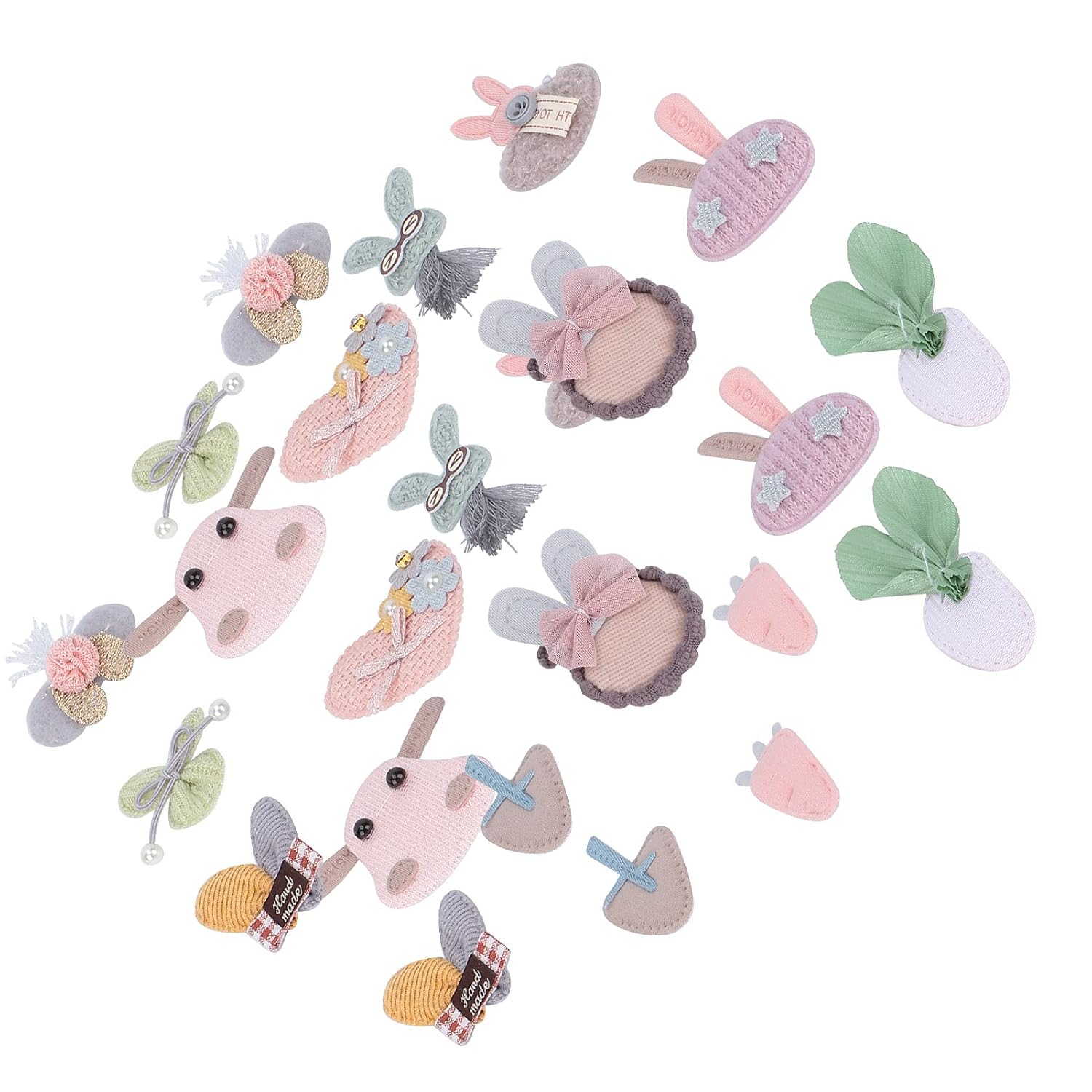 Jeanoko 24Pcs Baby Girls Hairpins, Cute Cartoon Animal Barrettes for Daily Wear, Safe Hair Accessories, Perfect for Kids' Parties