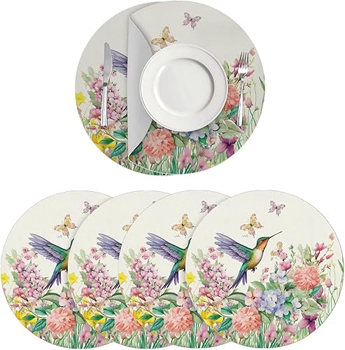 Miniatura 23 de Juego de 6 manteles individuales redondos resistentes al calor de mármol dorado de 15 pulgadas para decoración de mesa de comedor resistente al