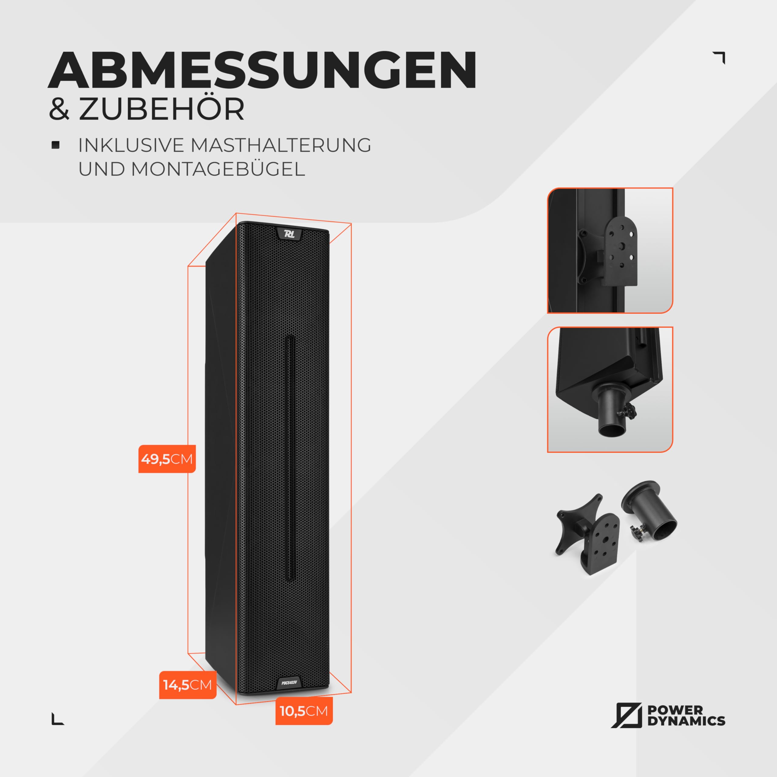 Power Dynamics PDCS403 Passiv Lautsprecher – 260W, 4X 3 Tieftöner, 1x 1 Neodym-Hochtöner, PA Lautsprecher für DJ Boxen, Musikbox Groß, Lautsprecher Set - Schwarz