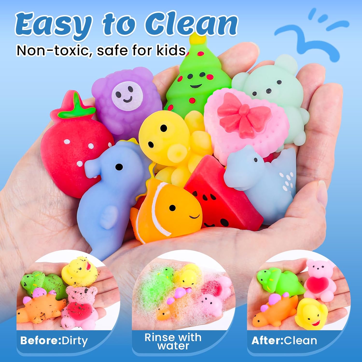 VISCOO 200 Pack Squishy Toys, Mochi Squishy Bulk, Kawaii Squishies Party Favors for Kids, Stress Relief Sensory Toys, Treasure Box Toys for Classroom Prizes, Easter Basket Stuffers,Goodie Bags Fillers