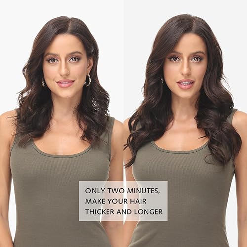 Miniatura 4 de Rose bud Extensiones de cabello humano real con pinzas, 16 clips, 10 pulgadas, 4.33 oz, extensiones de cabello humano natural grueso, color rubio