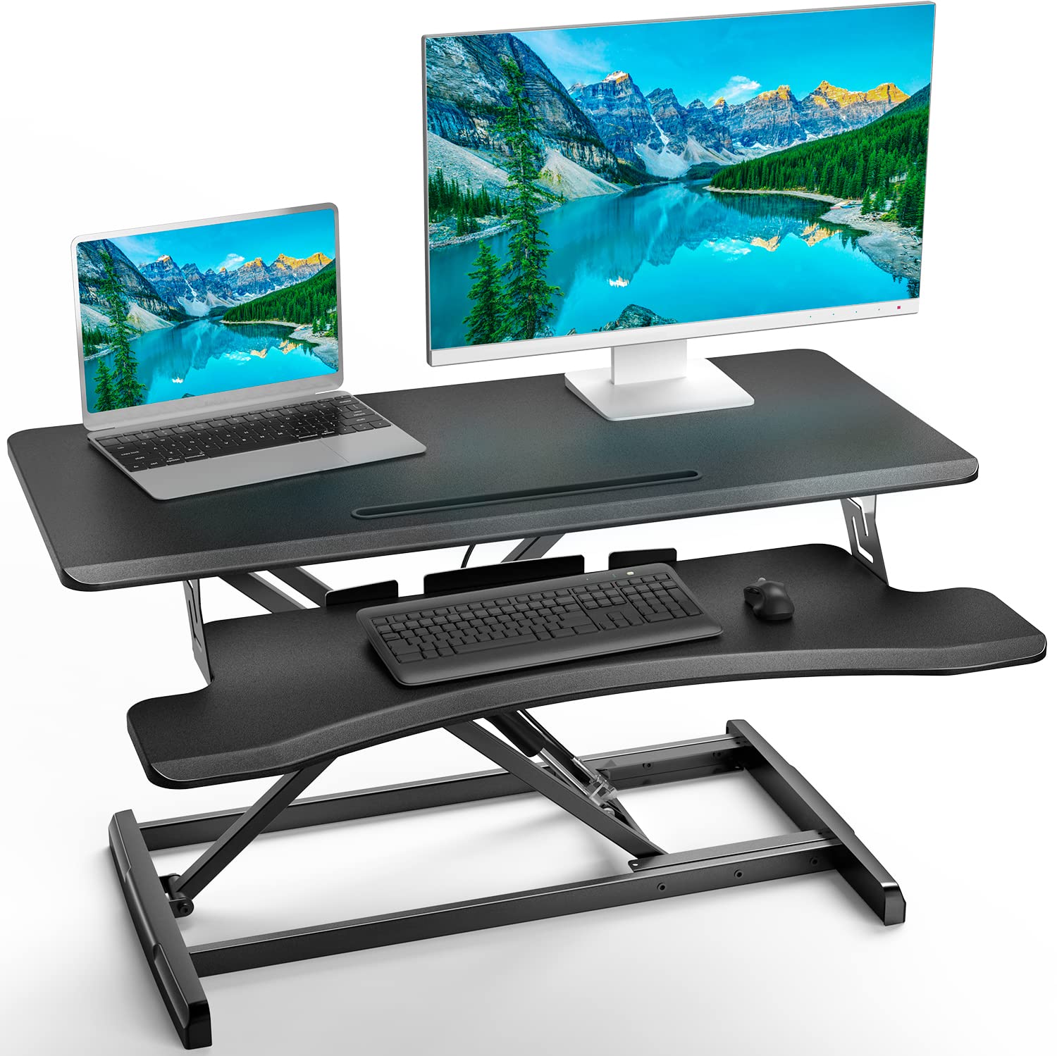 Buy Ohuhu Standing Desk Converter, 34.6" Height Adjustable Sit to Stand