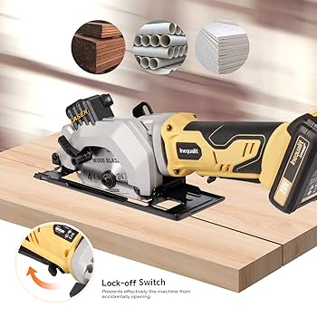 Inequalit 4-1/2 Inch Mini Circular Saw, 3400 RPM Cordless