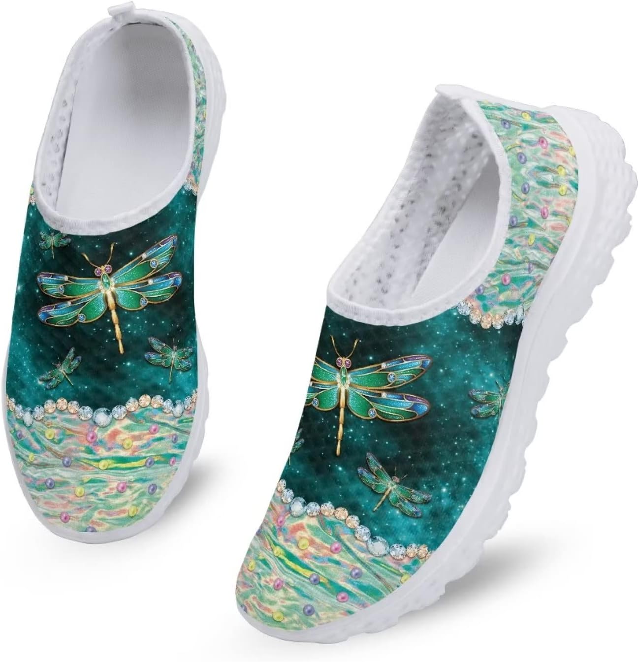 Coloranimal Funny Animal Puzzle Air Mesh Beach Water Flat Sneakers for Women US5-12