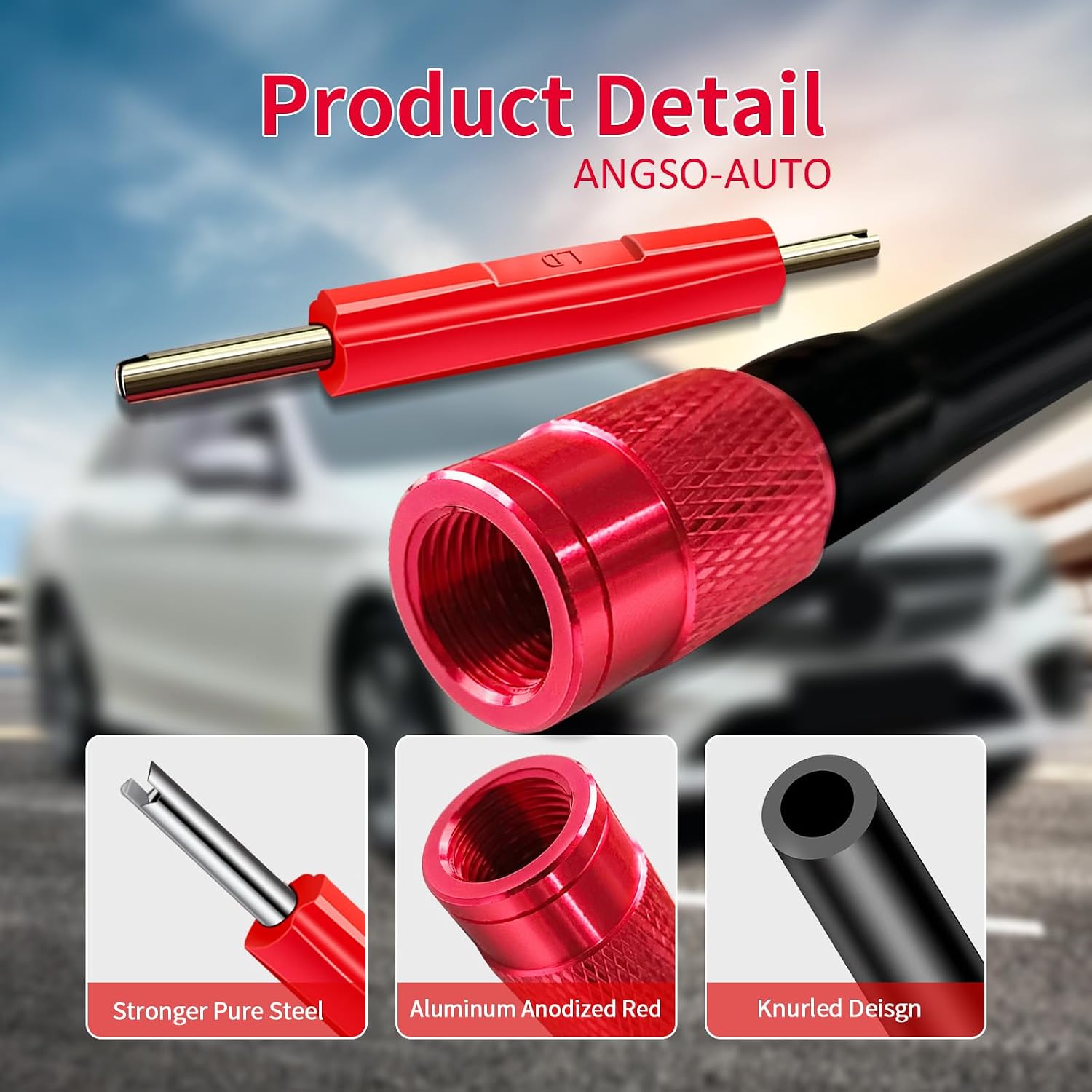 Extended Length EVAP Smoke Machine Service Port Adapter Connector Kit EVAP Adapater | Leak Tester Connector with Valve Removal Tool