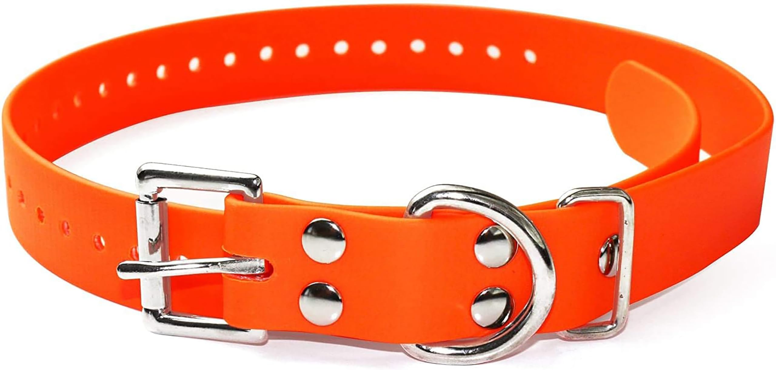 Educator Biothane Dog Collar, Waterproof, Odorproof, Metal Buckle and D Ring, Adjustable for Custom Fit, Cool and Comfortable, for Small, Medium, or
