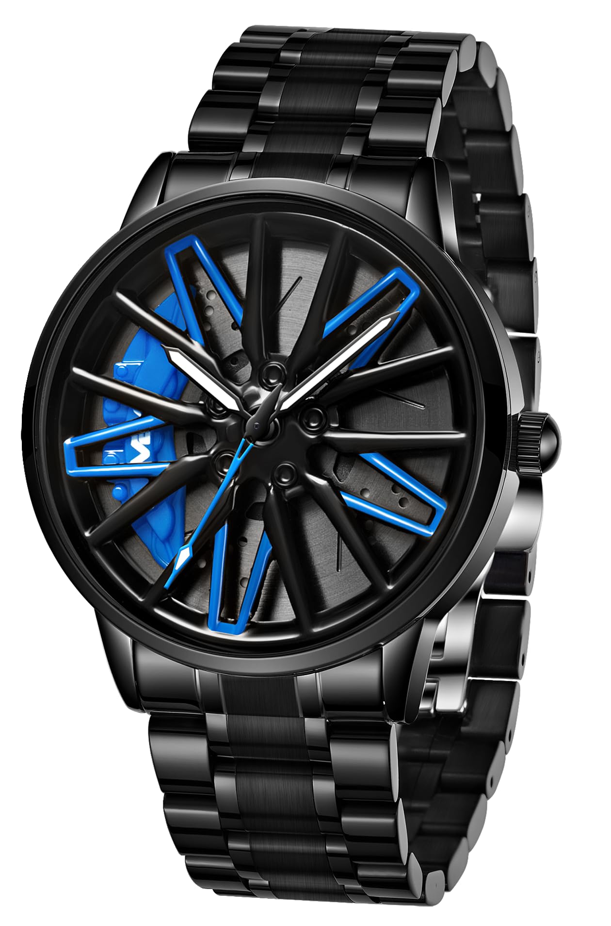 V2A Vortex Wheel Rolling Series Men’s Analog Watch Open Dial Blue Watch – Car Wheel-Inspired Design, Hollow Out Elegance Casual Watch for Men | Gift for Men (B0DHHBZ46H) Amazon Price History, Amazon Price Tracker