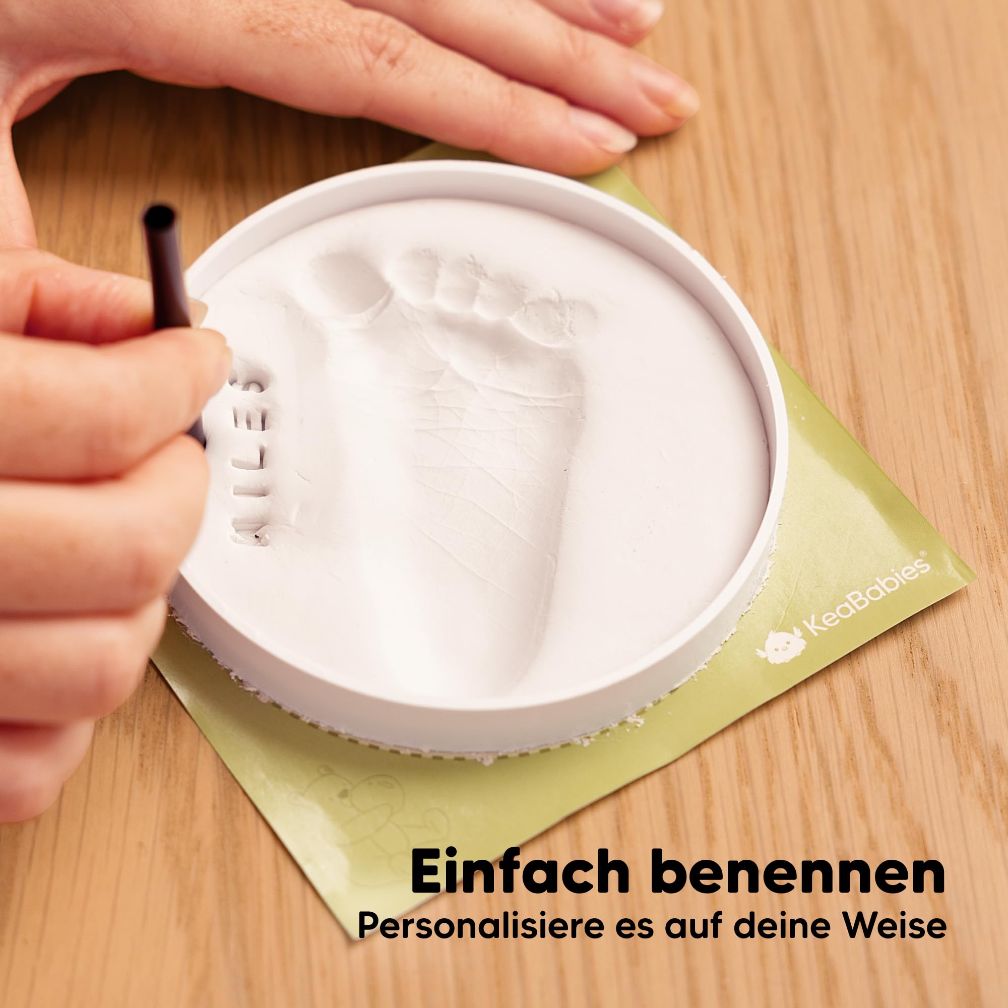 Baby Abdruck Hand fuß Set Für Mädchen, Jungen - Personalisierte Baby's erste Weihnachtsschmuck Kit, Neugeborene Duschgeschenke für neue Mama, Einfach zu verwendende Handabdruck Ornamente(Glaze Finish)
