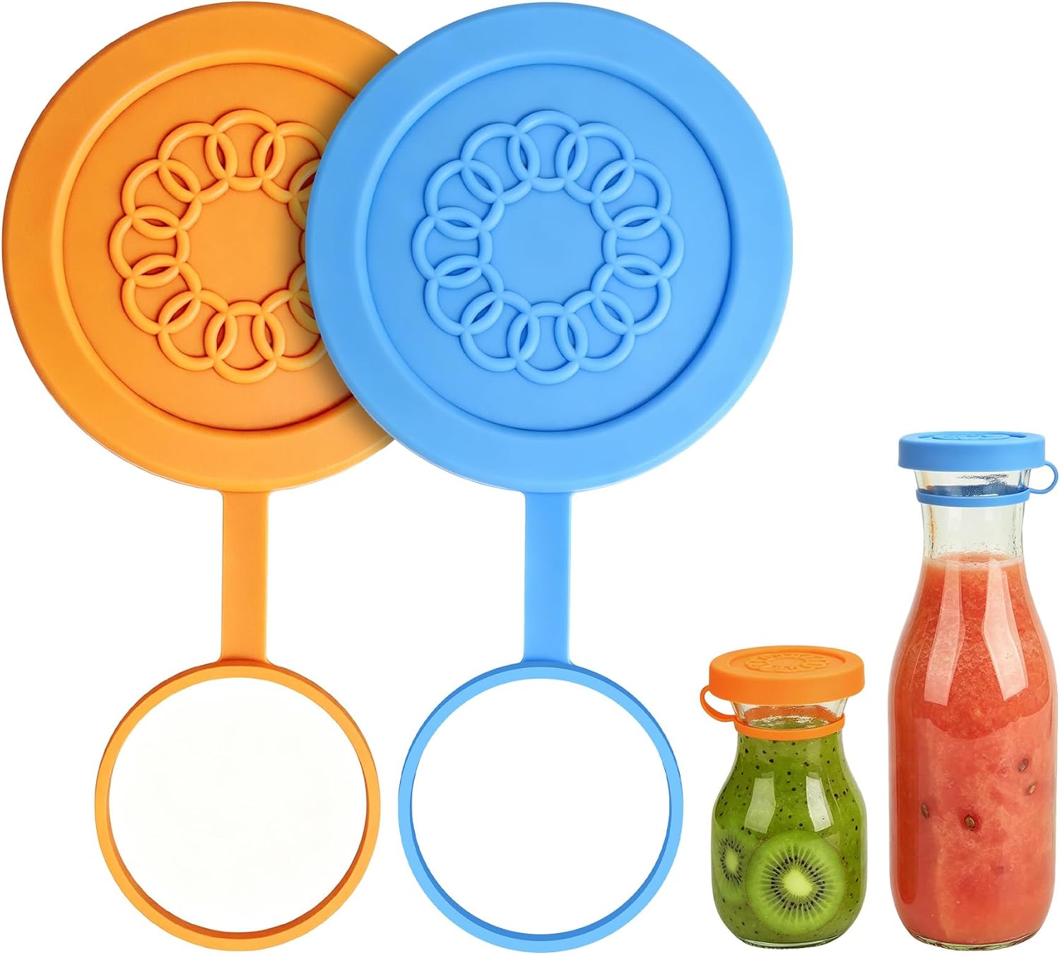 6Pack Silicone Lid For Weck 100mm-743|745(1 Liter)|738|739|740|741|742|744|748|974 Glass Jars,Silicone Lids for Weck Jars Covers Cap Accessory Keep Fresh Seal jars Lids