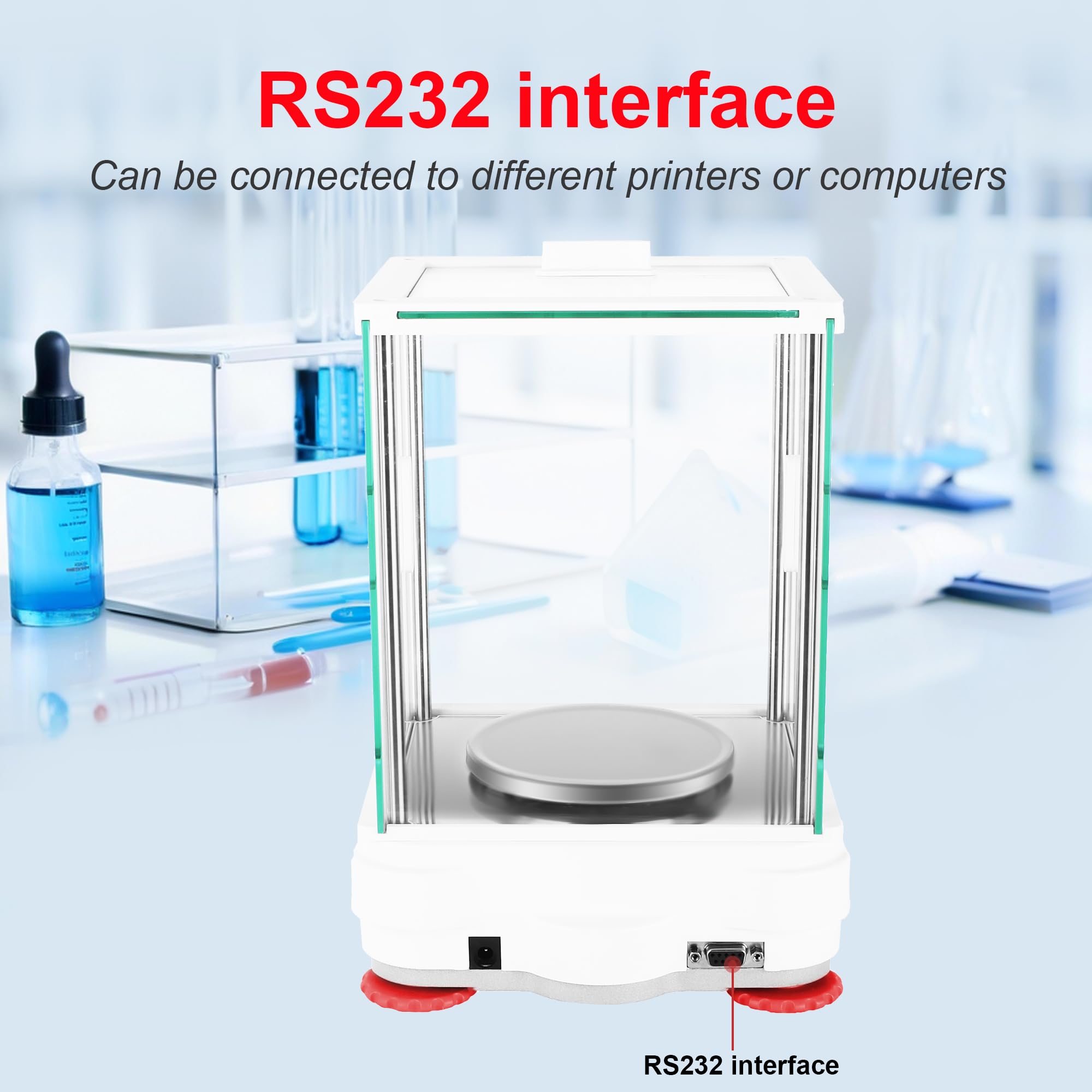 Bilancia analitica 1 mg GN ct Unità di precisione Bilancia analitica digitale RS232 Interfaccia Laboratorio Bilancia elettronica Display LCD con vetro parabrezza (320g0.001g)