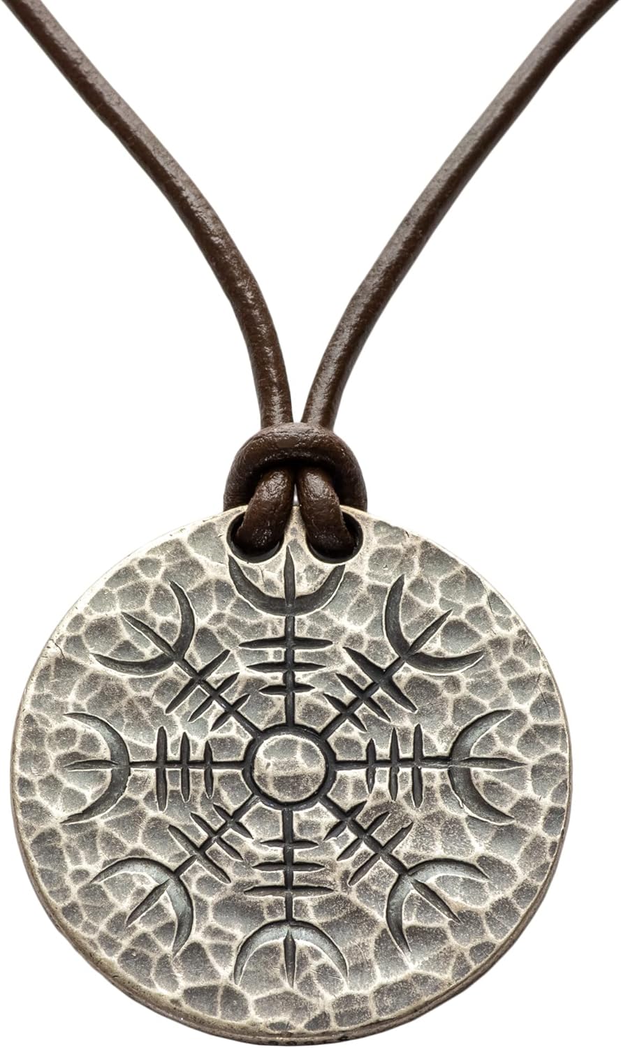 Shire Post Mint Silver Helm of Awe Coin Necklace - .999 Fine Silver - Aegishjalmur - Warrior's Stave Viking Coinage