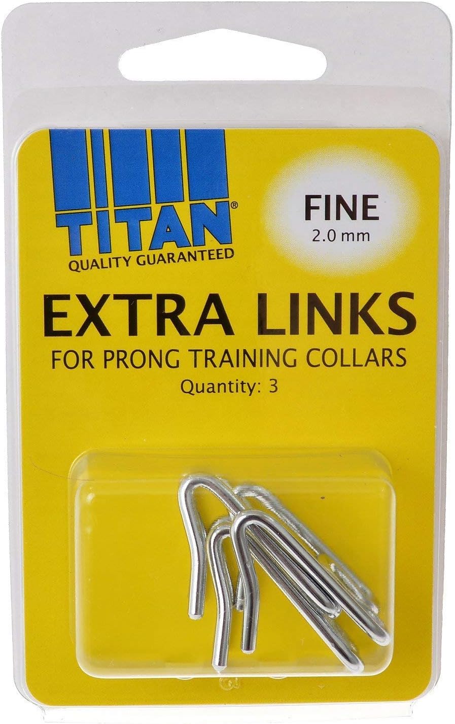 Coastal Pet Chrome-Plated Extra Links for Dog Prong Training Collars | Fine 2.0mm | 3-Count per Pack (1-Pack)