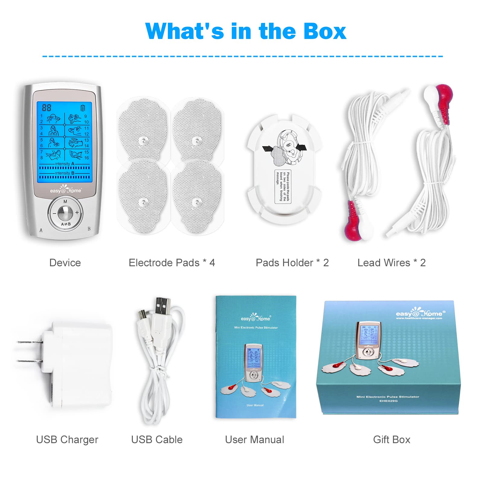 Easy@Home Rechargeable TENS Unit - EMS Muscle Stimulator — Amazon image 8