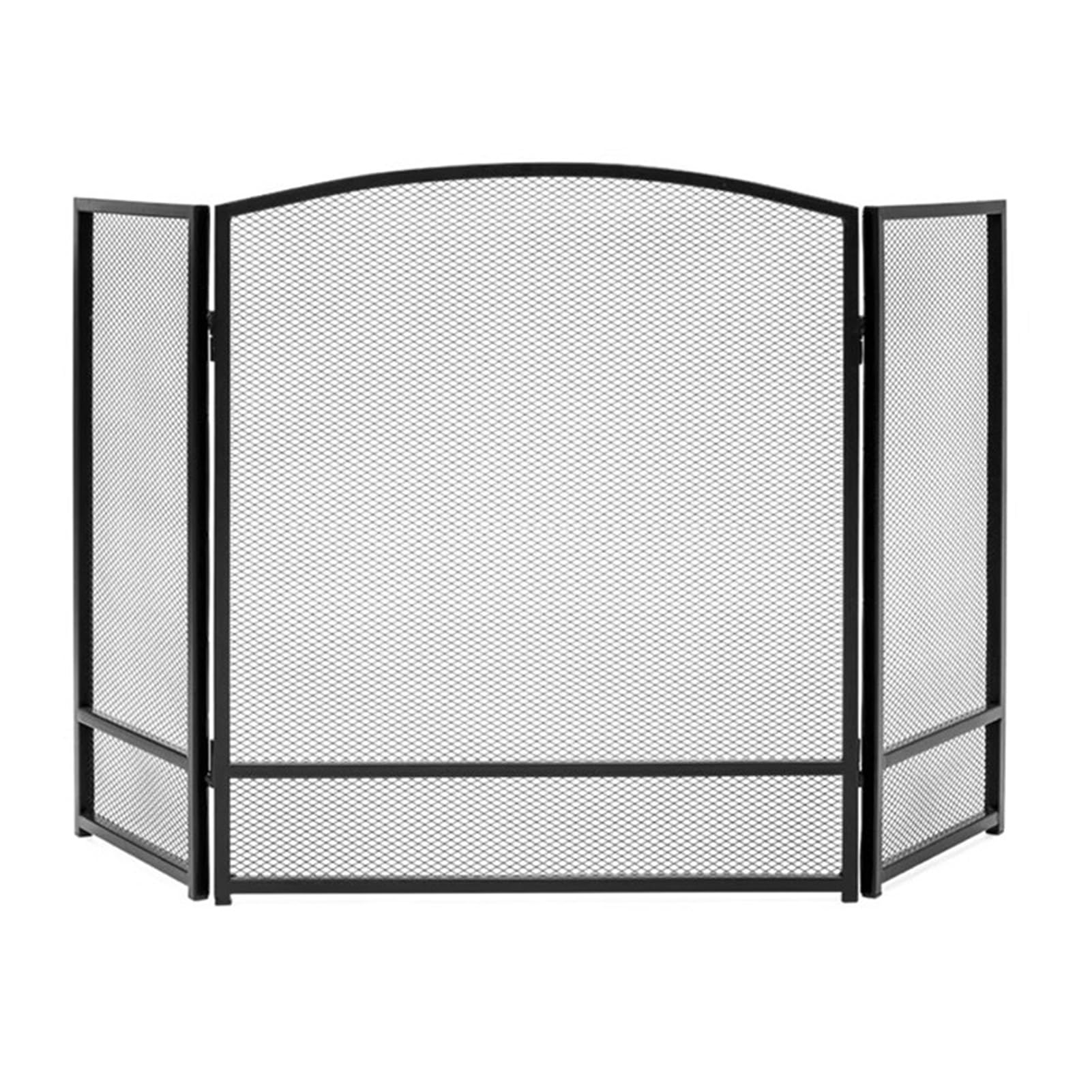 Salvachispas Chimenea Mamparas de Chimenea Plegables de 3 Paneles para Estufas de Leña, Malla Protectora Contra Chispas de Hierro Forjado para Interior y Exterior, Cubierta Protectora para Chimenea