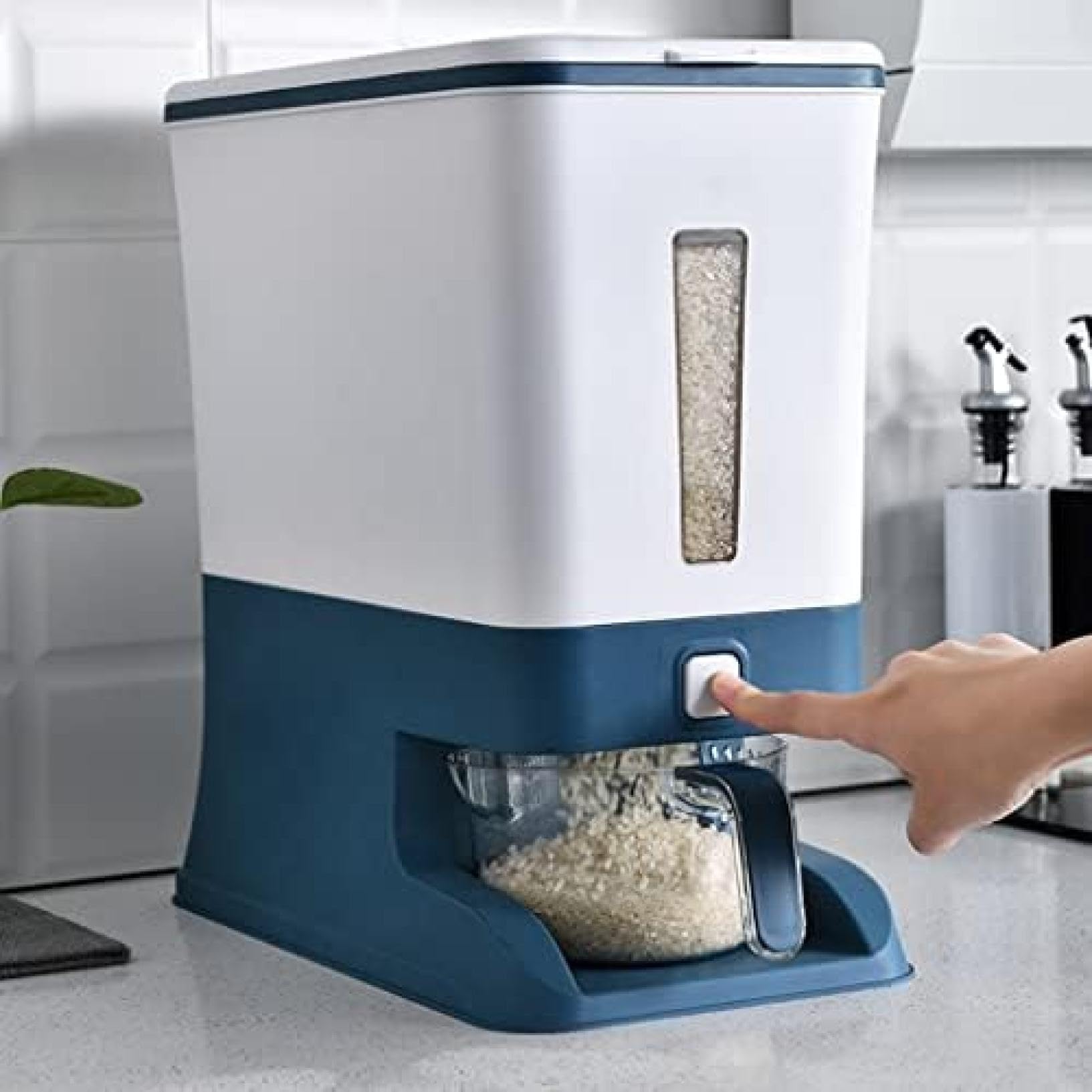 Rice bucket Insect-proof and moisture-proof sealed food-grade kitchen household crystal box Aquarium Rice storage box Moisture-proof