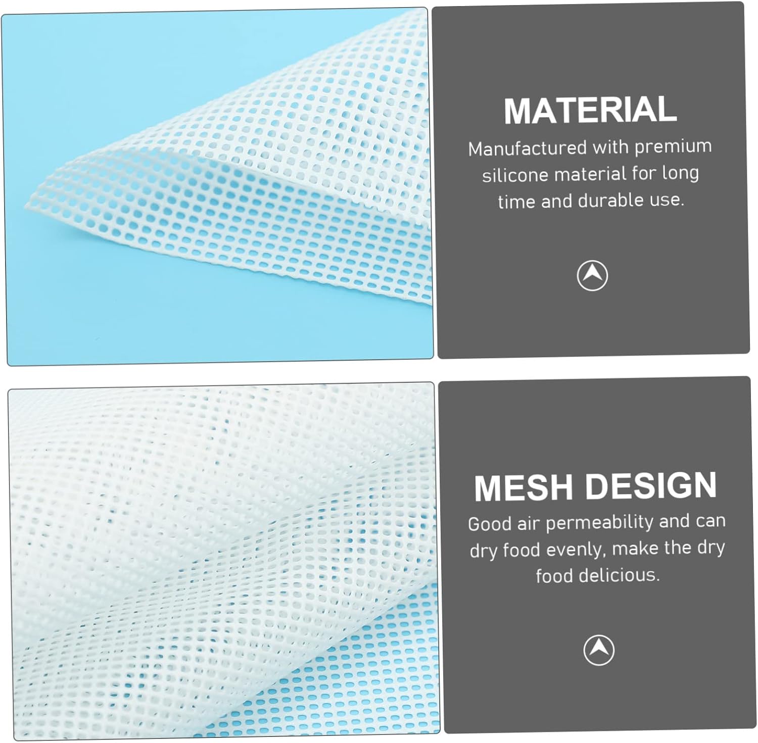 6pcs Silicone Dehydrator Mats for Food Dryer Non-stick Fruit and Vegetable Drying Pads Reusable Silicone Sheets for Easy Cleaning and Efficient Drying