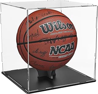 Basketball Display Case Stand,Clear Acrylic Display Case for Action Figures Toys Collectibles,Soccer Ball Display Case,Need self-Assembly(9.8x9.8x11inch;25x25x28cm)