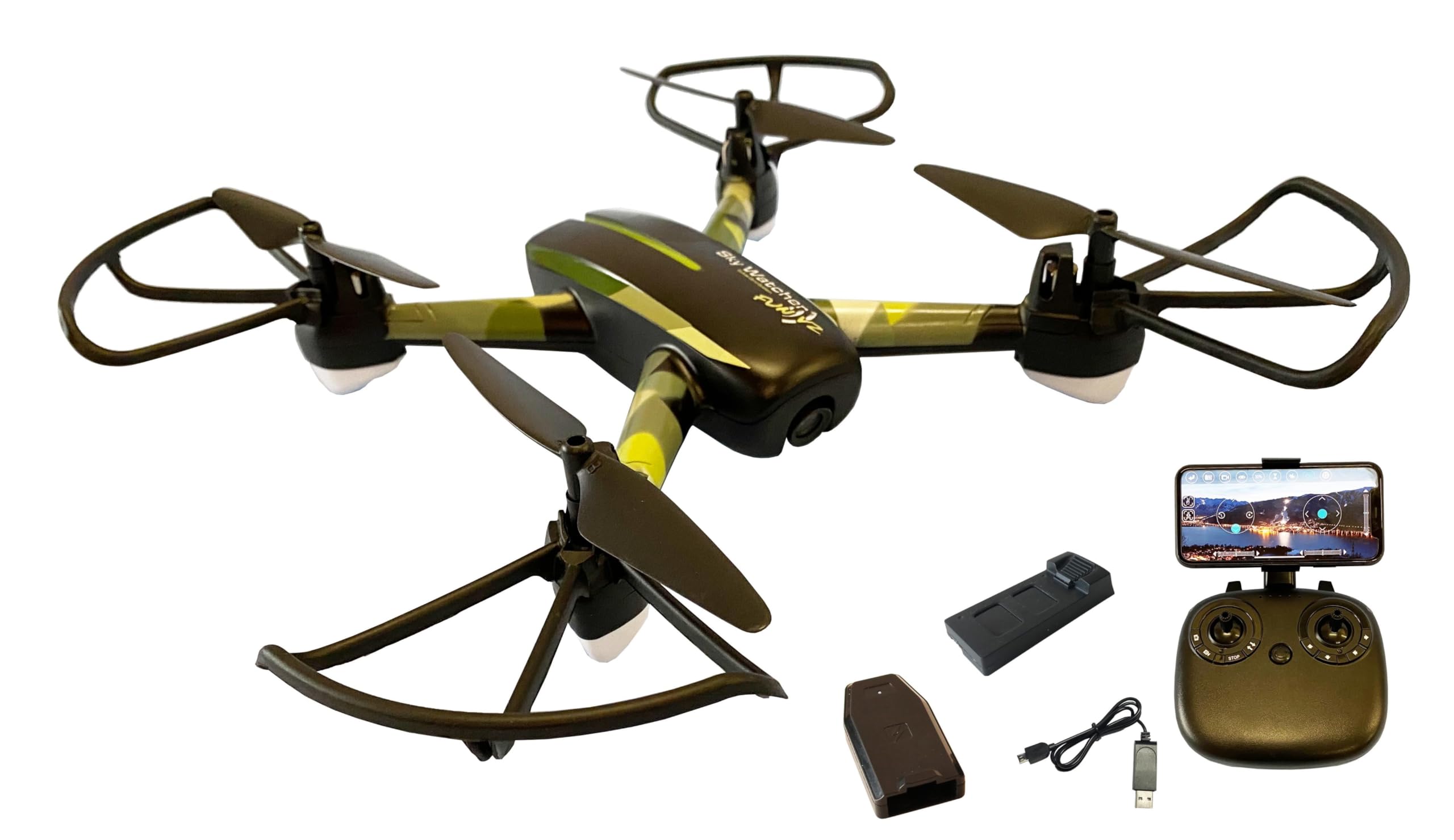 Unbekannt DF Models SkyWatcher Fun V2 dron RTF-FPV (długość x szerokość x wysokość 300 x 300 x 65 mm, waga 170 g, maks. 60 km/h, od 14 lat, samochód, zabawkowa ciężarówka) 9380