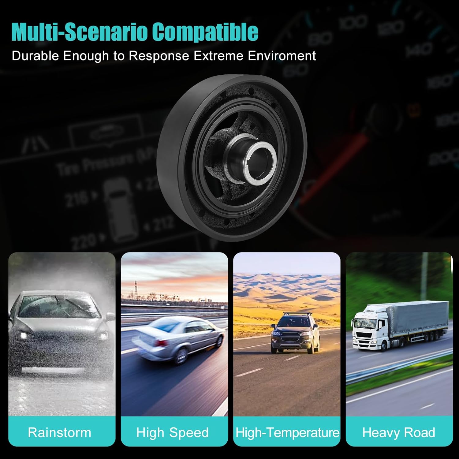 594-009 Harmonic Balancer Crankshaft Pulley For 1969-1993 Buick Regal,For Chevy Malibu Impala Camaro Caprice,For Oldsmobile Cutlass,For GMC C1500, K1500,For Pontiac Grand Prix 5.0/5.7/6.5L V8