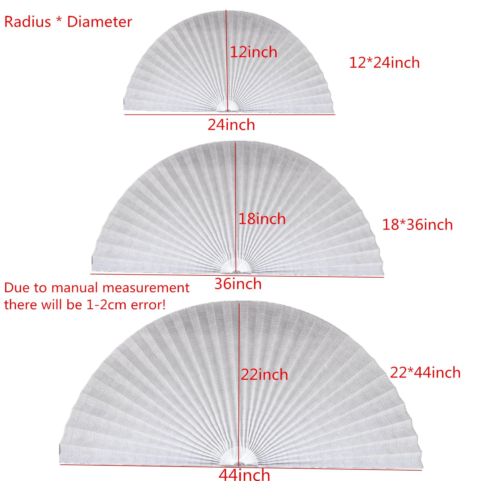 Garayma 2PCS Ripple Shape Arch Window Pleated Blinds Half Circle Window Shades Cordless Non-Woven Self Adhesive Shades Half Moon Round Window Cover Easy to Cut & Install (18IN*36IN)