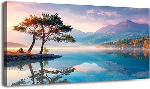 Miniatura 12 de 30"x 60" Canvas Wall Art Rustic Mountain Farmhouse Vintage Wyoming Grand Teton Framed Pictures Painting Print Large Wall Art for Living Room Bedroom