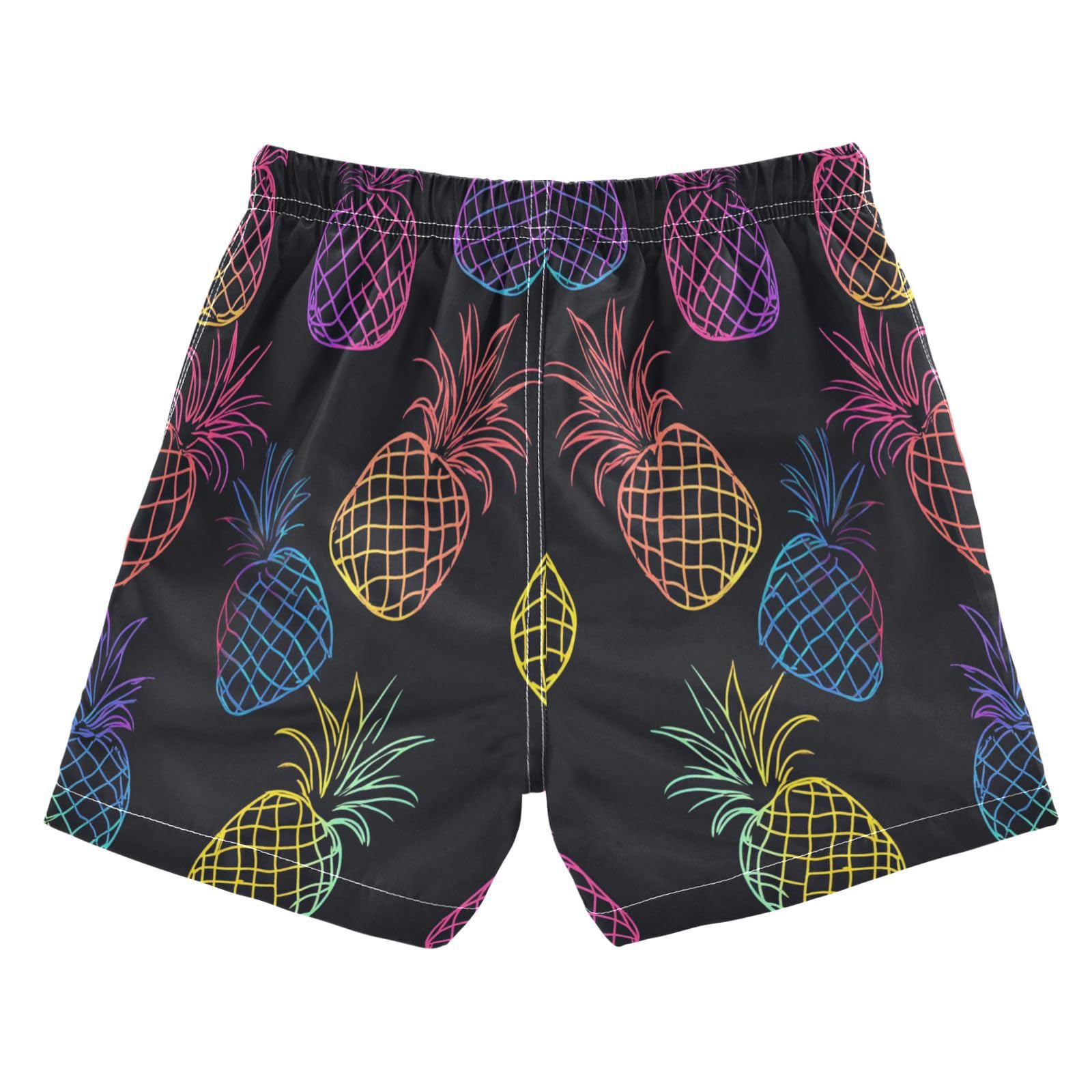 Jucciaco Boys Beach Board Shorts Pineapple Neon Fruit Blue Quick Dry Swim Trunk Swimwear for Kids