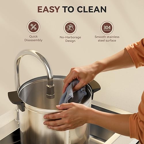 Miniatura 6 de Cafetera comercial de 100 tazas, urna de agua caliente, dispensador de bebidas calientes de gran capacidad de 4 galones, preparación rápida de 1500