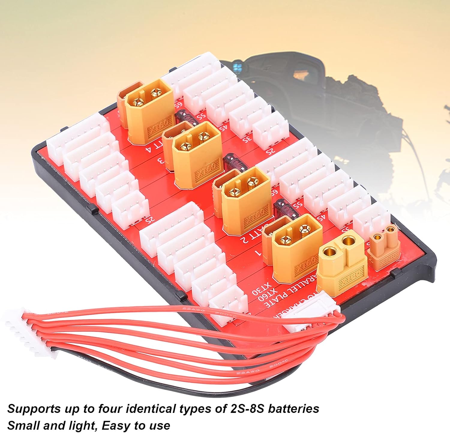 RC Parallel Charging Board, 2 in 1 Design for Simultaneous Charging, Lipo Battery Charger Supports 2S-6S, for RC Cars Drones Airplanes and Hobbyists