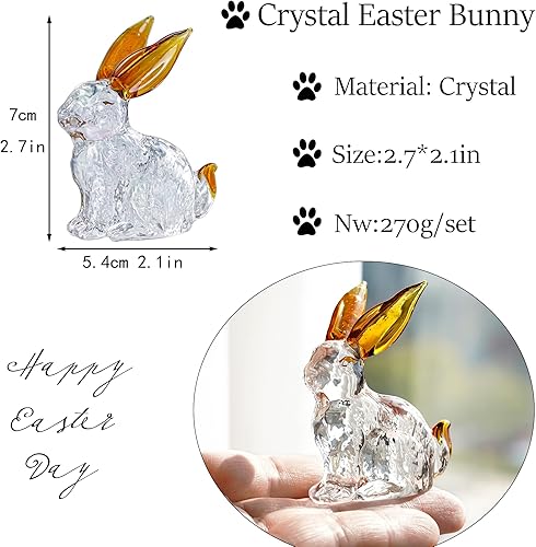 Miniatura 3 de H&D HYALINE & DORA Estatua de decoración de figuras de cristal, escultura de animal transparente, decoración del hogar, animales de cristal, figura