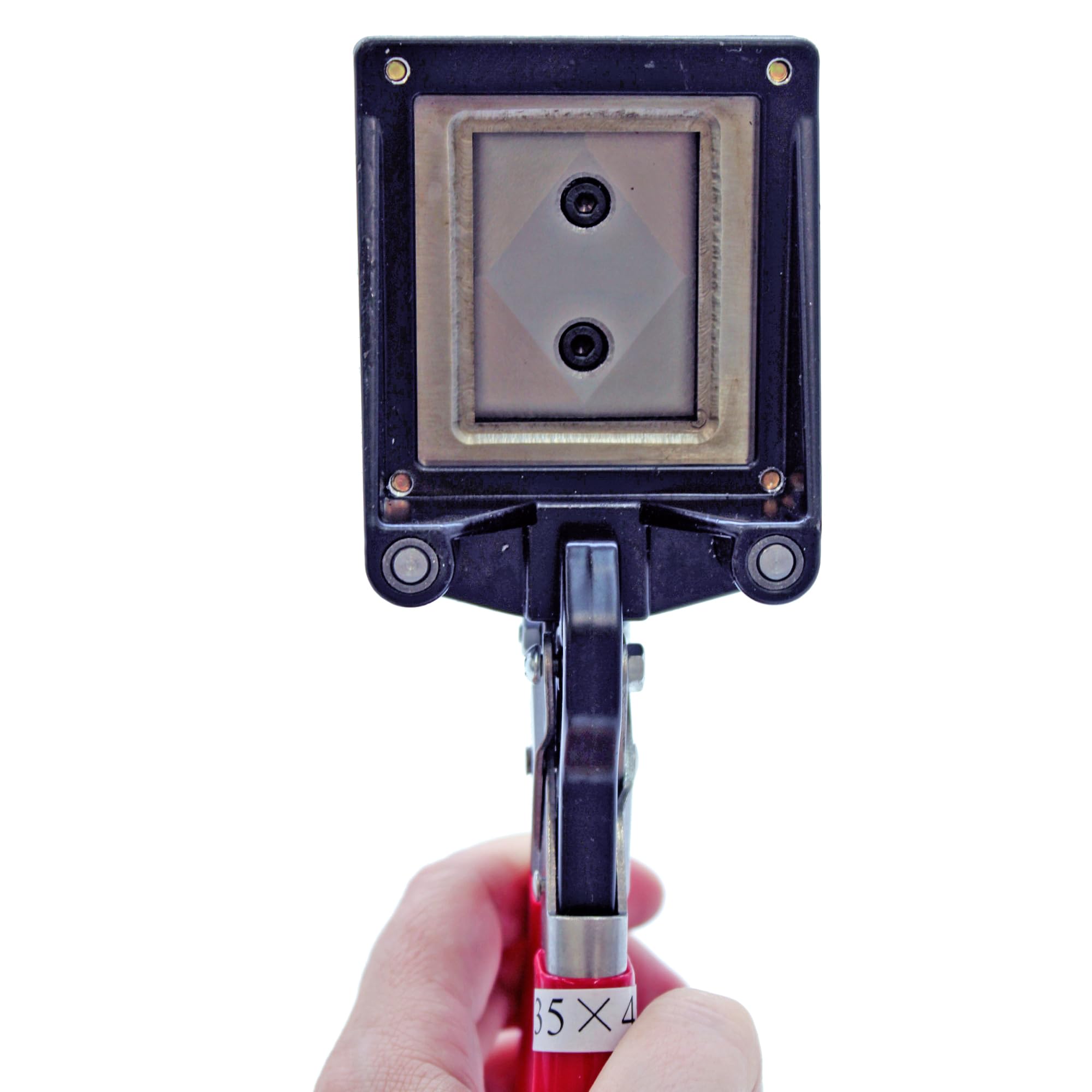 Adventa Machine, passaporto, taglierina fotografica, metallo e rosso, 35 x 45 mm o 1-3/8 x 1-3/4" stampa