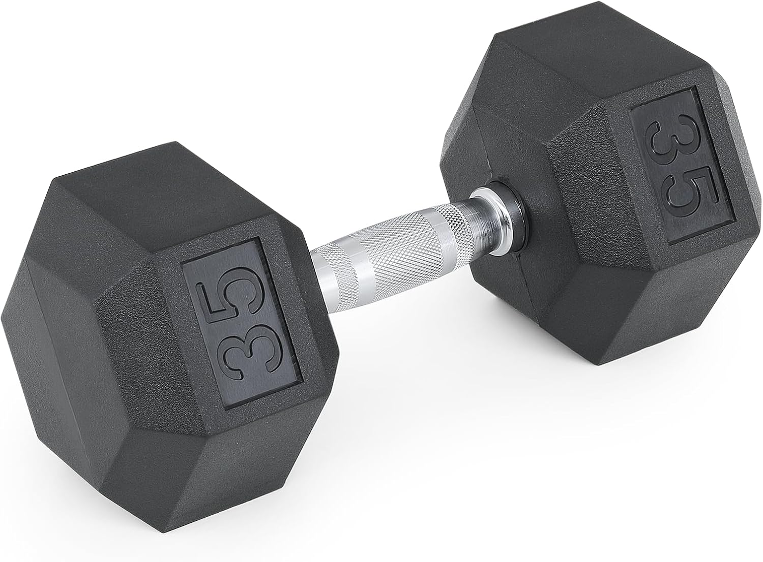 MADOG Hex-Dumbbell, Rubber Coated Cast Iron Dumbbell, Hand Weights With Anti-Slip Grip, 30-50 LBS, Single