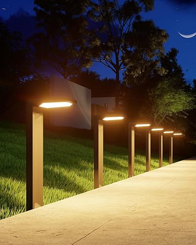 Miniatura 11 de Paquete de 6 luces solares para camino, impermeables, 30 LED, lámpara de paisaje brillante para exteriores, camino, entrada, acera, patio, césped,