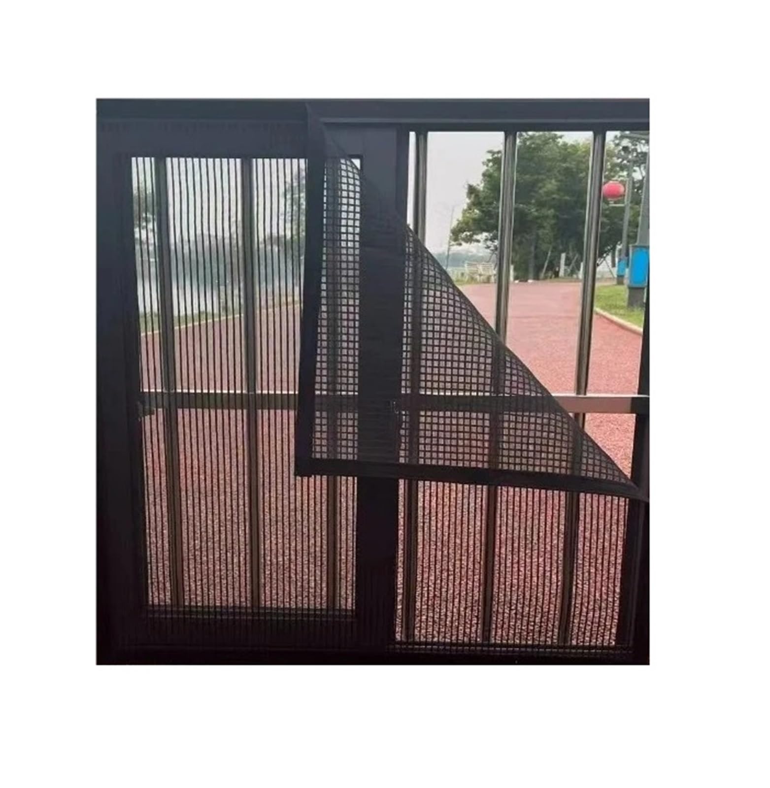 1PC Can Be Installed Without Drilling Adhesive Buckle Black Diamond Mesh Mosquito and Dust Screen Window(Black-Width 170cm,Height190cm)
