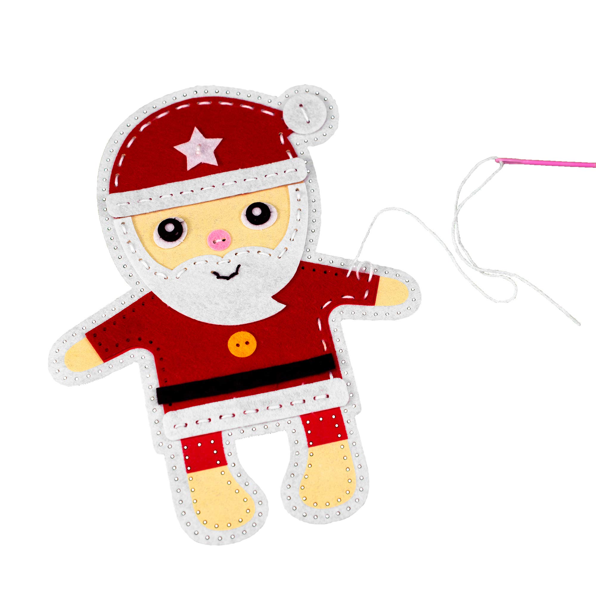 KandyToys TY4378 Christmas D.I.Y Santa Craft Kit-Hanging Bag