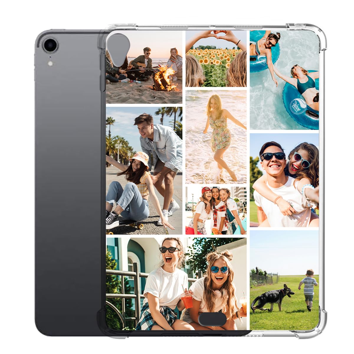 Custom Picture Case 10.9” for iPad Air 5th Generation 2022 Personalized Collage Photo Text Name Tablet Cover Lightweight Soft TPU Slim Anti-Scratch