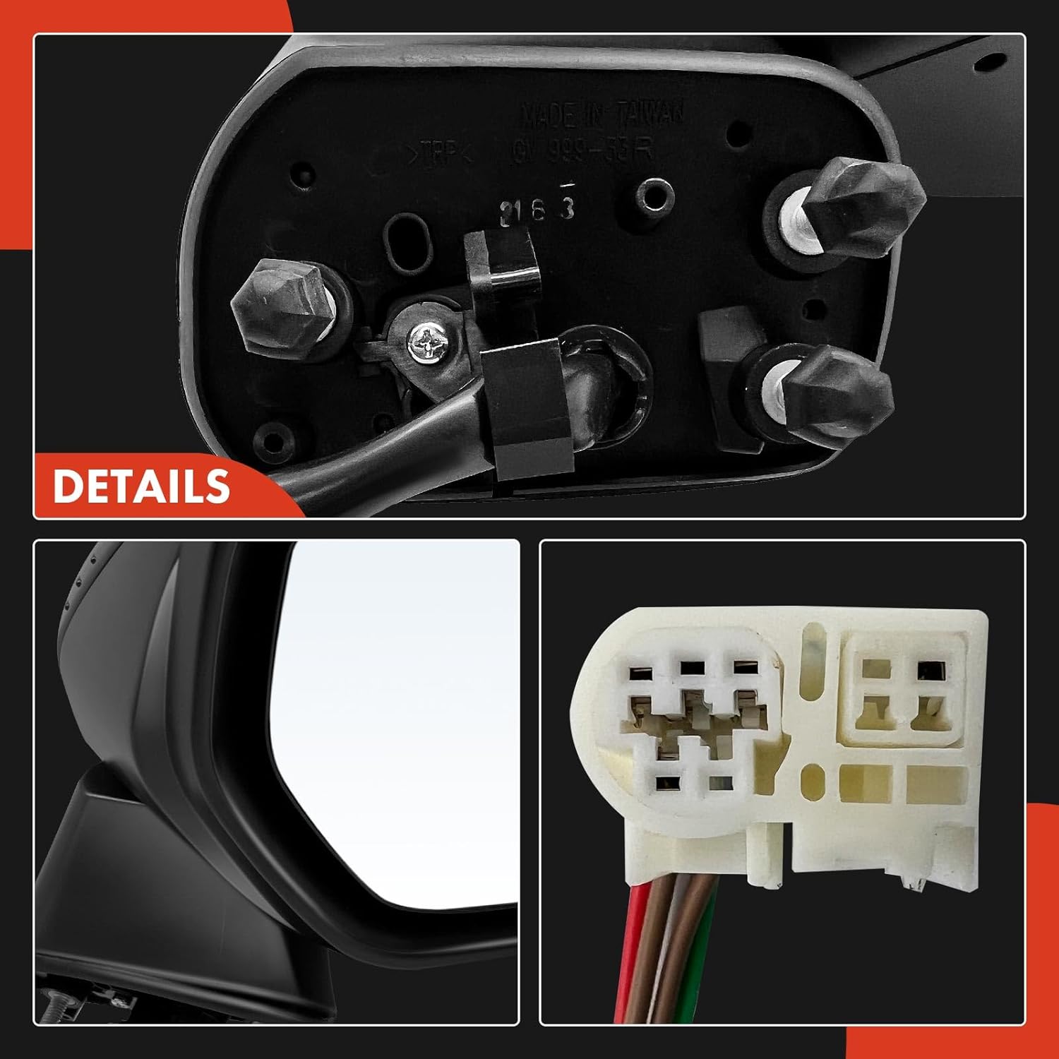 A-Premium Pair (2) Driver and Passenger Side Power Door Mirror - Compatible with Toyota Corolla 2020 2021 2022 - Heated Manual Folding Black Outside Rear View Mirror - Replace# 8791502360C0