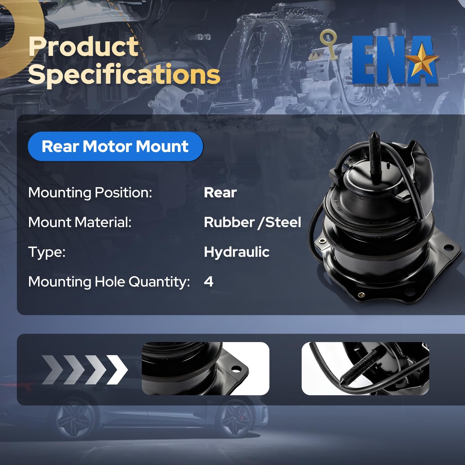 TOM AUTO PARTS Rear Engine Motor Mount For 98-02 Honda Accord 2.3L Automatic, Hydraulic, A6564 - View #4