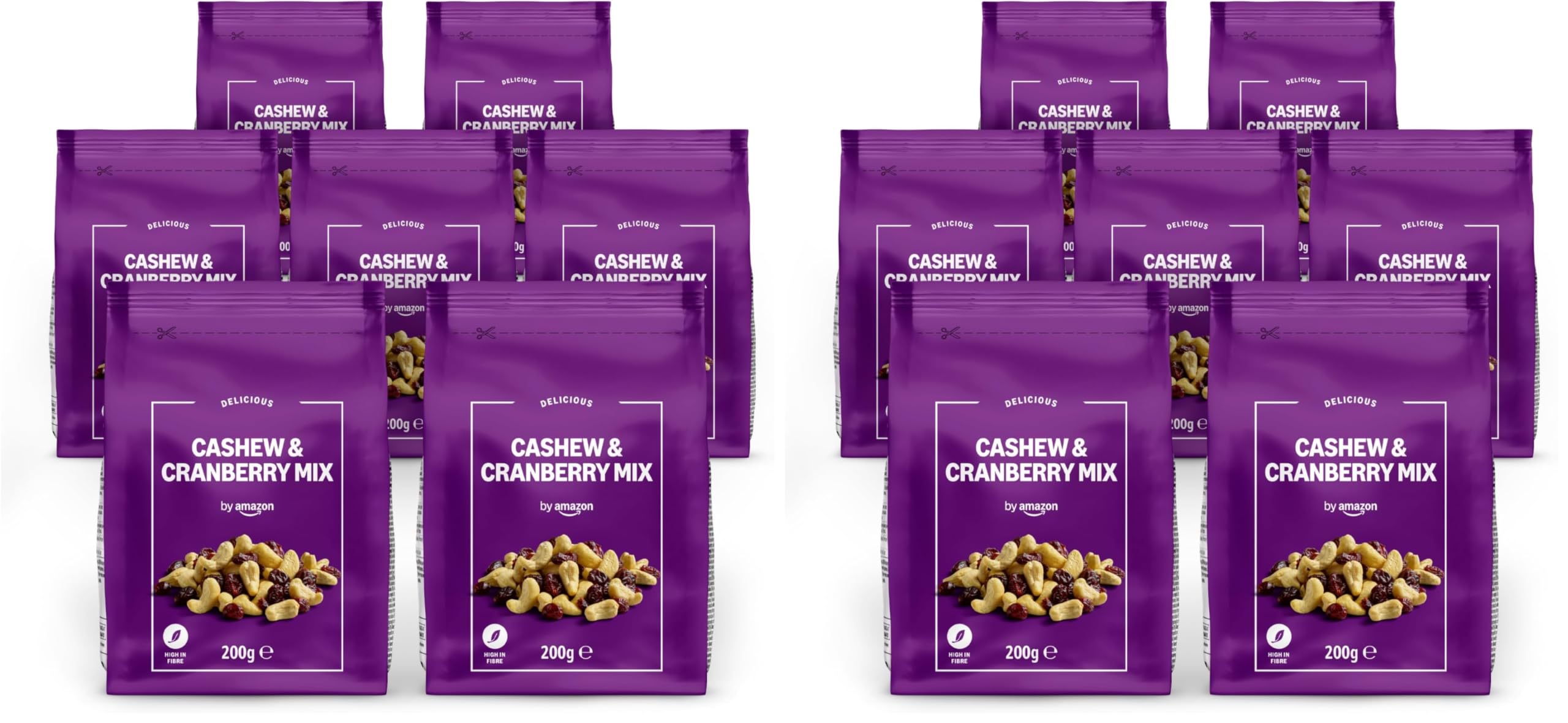 by Amazon Cashew- und Cranberry-Mischung, 200 g, 7 Stück (Packung mit 2)