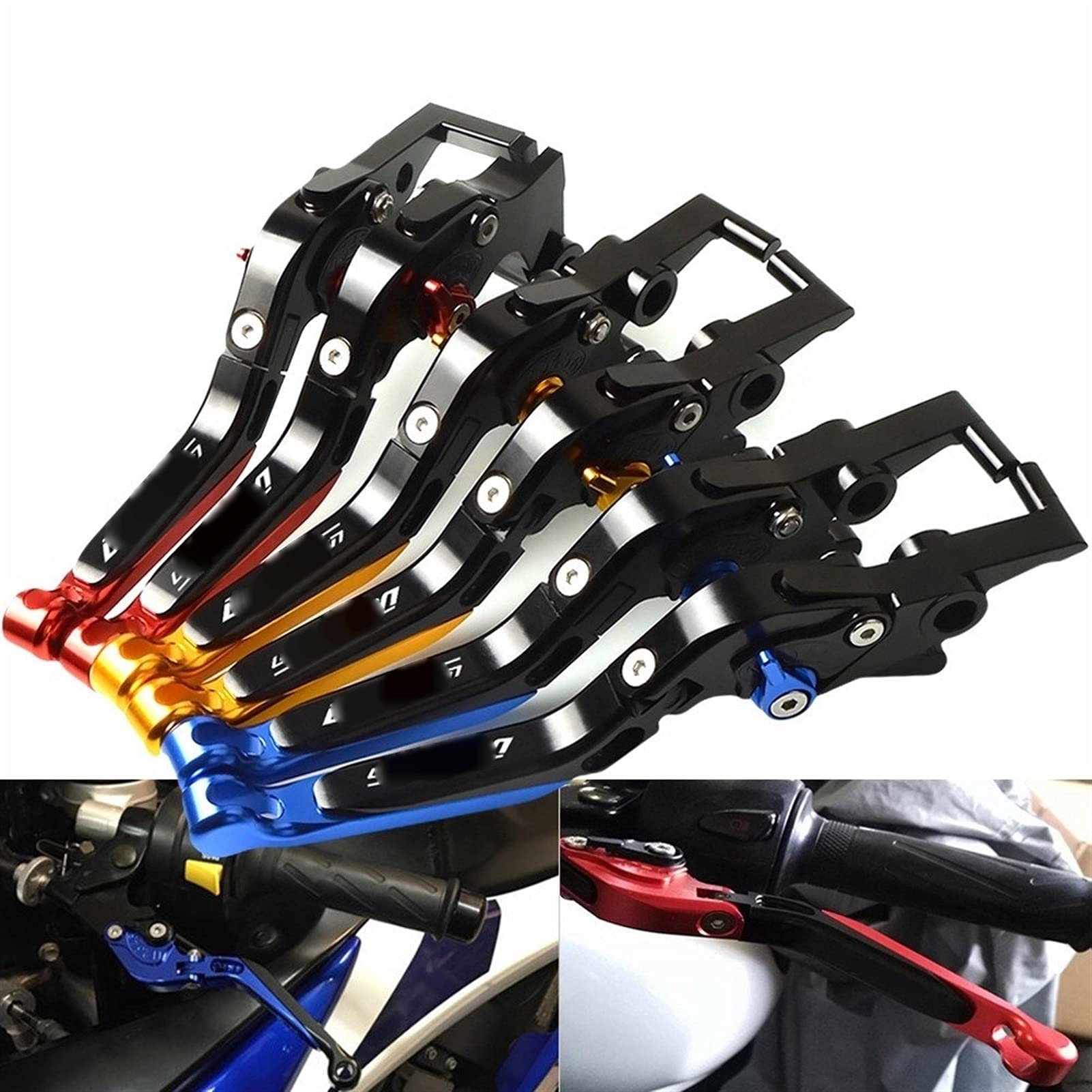 CHEVVY Freno Leva della Frizione del Freno Allungabile Pieghevole del Motociclo Regolabile per K-ymco Downtown 125/200/300/350 300i 350i I CNC del Motociclo (Color : 8)