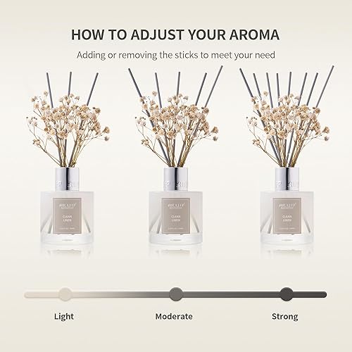 Miniatura 2 de Airkeep Juego de difusor de junco, 3.38 onzas líquidas (3.4 fl oz), difusor de aceite de niebla marina y sal marina con 8 varillas de caña, difusor