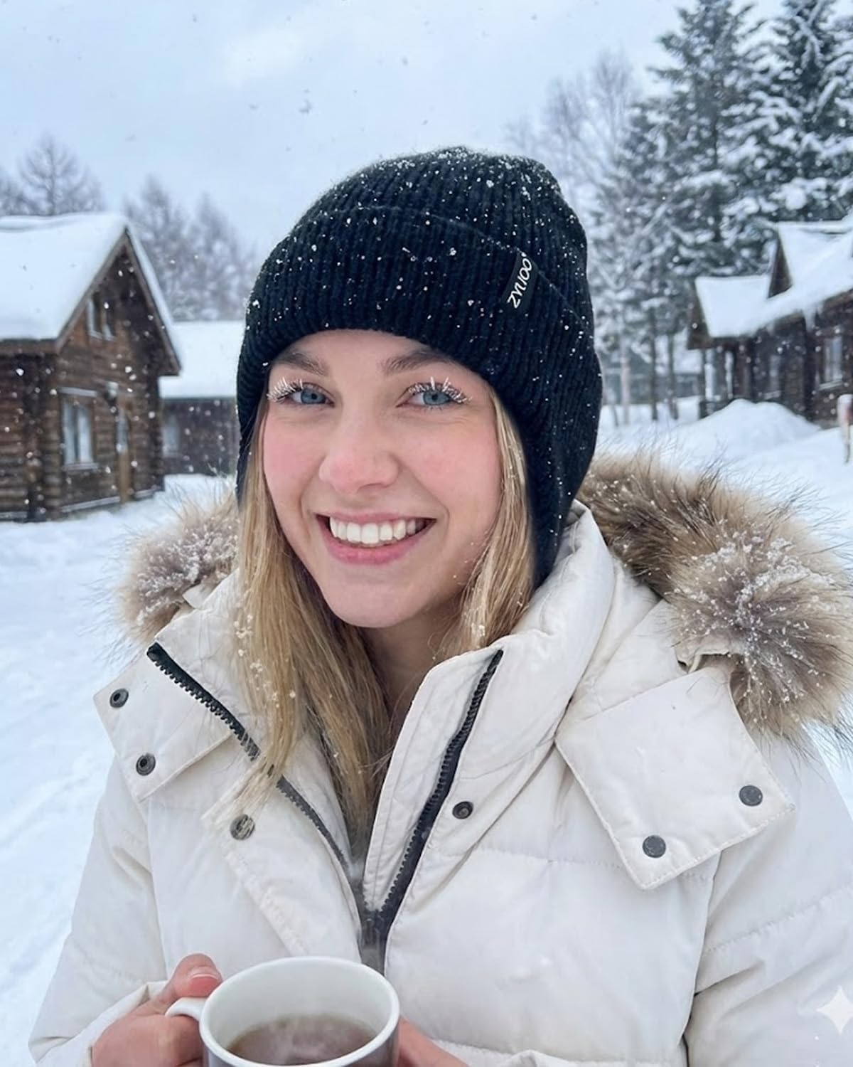 Zylioo Oversize 3XL/2XL/XL/L Beanie Hats with Ear Flap,S/M Fleece Lined Skull Cap,Plus Size Winter Warm Knitted Hats