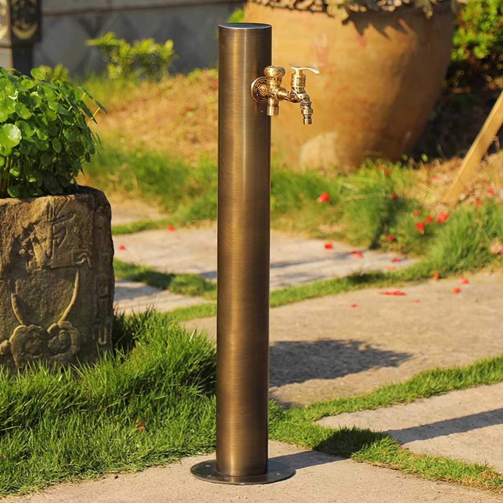 Esta Columna de Agua para jardín Vertical Exterior con Grifo y Pistola rociadora, hidrante de jardín anticongelante de 20 Pulgadas, solución de riego Resistente a la Intemperie