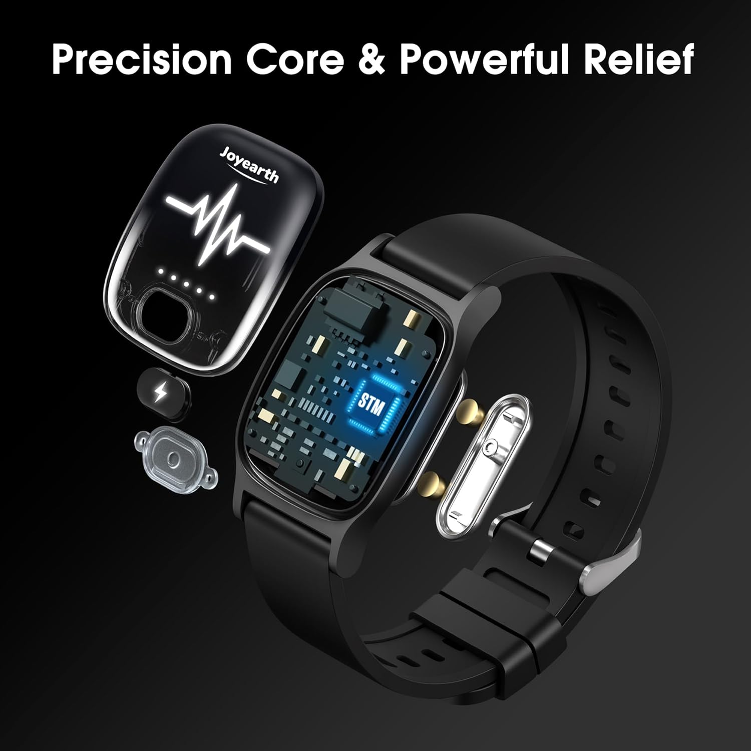 Relief Band for Travel Sickness Morning Sickness Anti Nausea Wristband Motion Sickness Bands Reinforced Wrist Strap Waterproof Rechargeable Drug Free Without Side Effects(Black) - Image 3