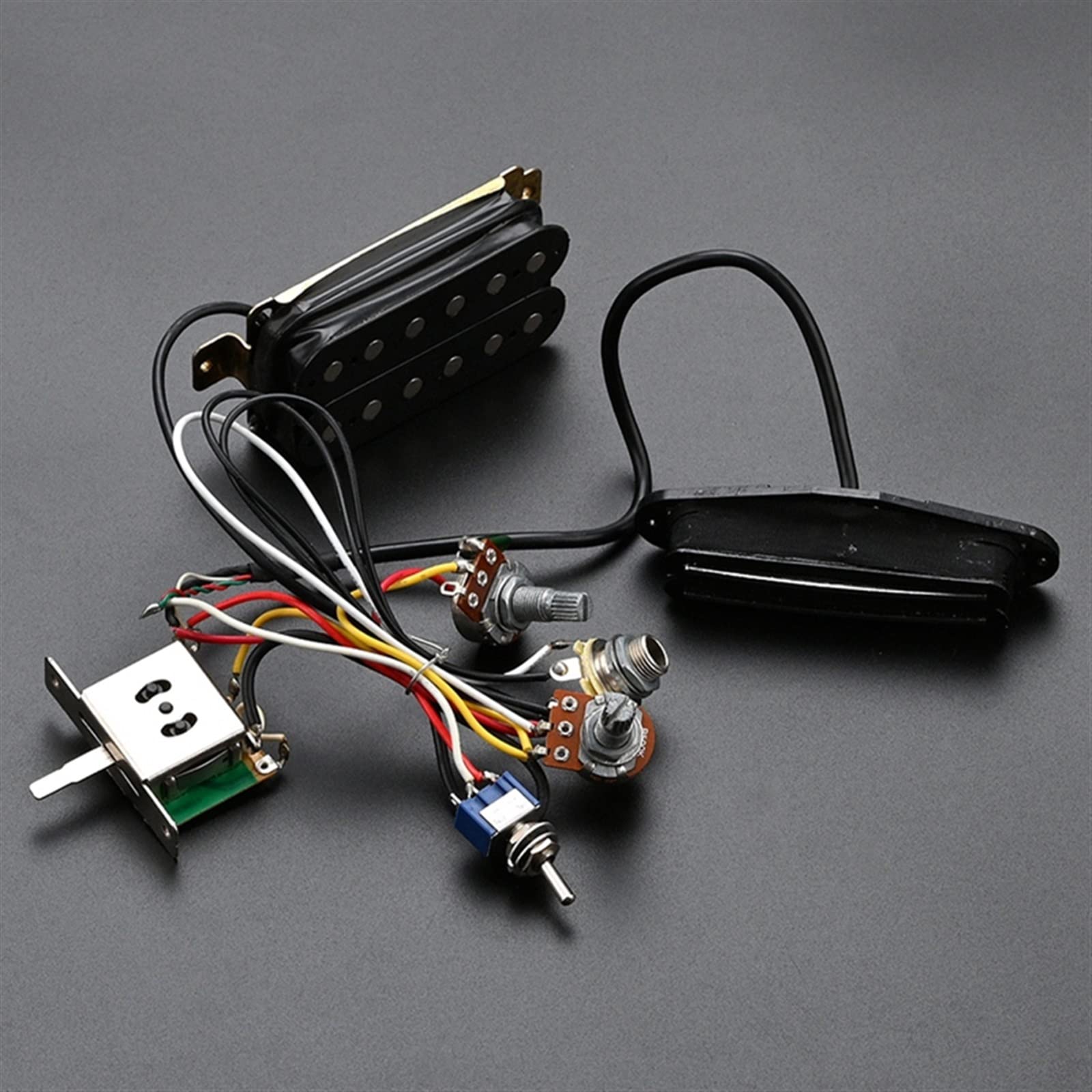 Vorverdrahteter Gitarren-Kabelbaum Mit Dual-Hot-Rail-Humbucker-Tonabnehmer-Set Für for ST-E-Gitarren-Ersatz E-Gitarre Kabelbaum Prewired Kit
