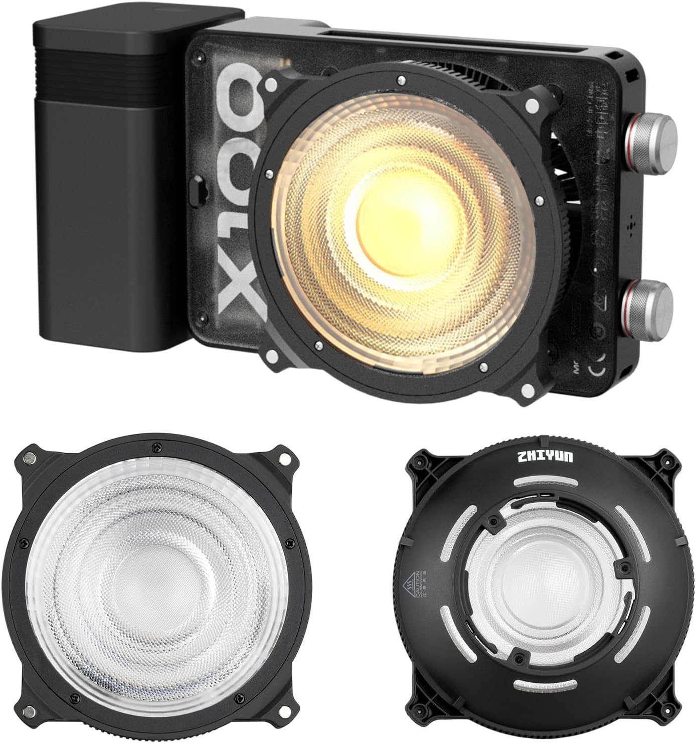 Zhiyun MOLUS X100 Combo Mini Lens Reflector (ZY Mount) Adjustable Light Modifier 5X Brightness Boost Portable 100W 2700K-6500K CRI 95+ TLCI 97+ Bluetooth Brightness Control Continuous Output Lighting