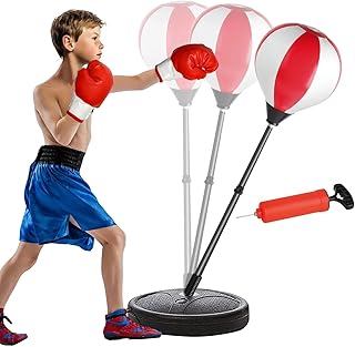 Freecat Punching Bags for Kids Toddler Toys, Adjustable Height 41 Inch Punching Bag Stand with Kids Boxing Gloves for 4 5 6 7 8+ Year Old Boys Gifts, Outdoor & Indoor Toys for Kids