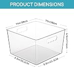 Vtopmart 4 Boîtes de rangement en plastique transparent, 11x11 Cube Boîtes d'organisateur avec poignée pour rangement de garde-manger,Parfait pour placard de salle de bain,Cuisine de cuisine,L'organisation de la salle de laverie