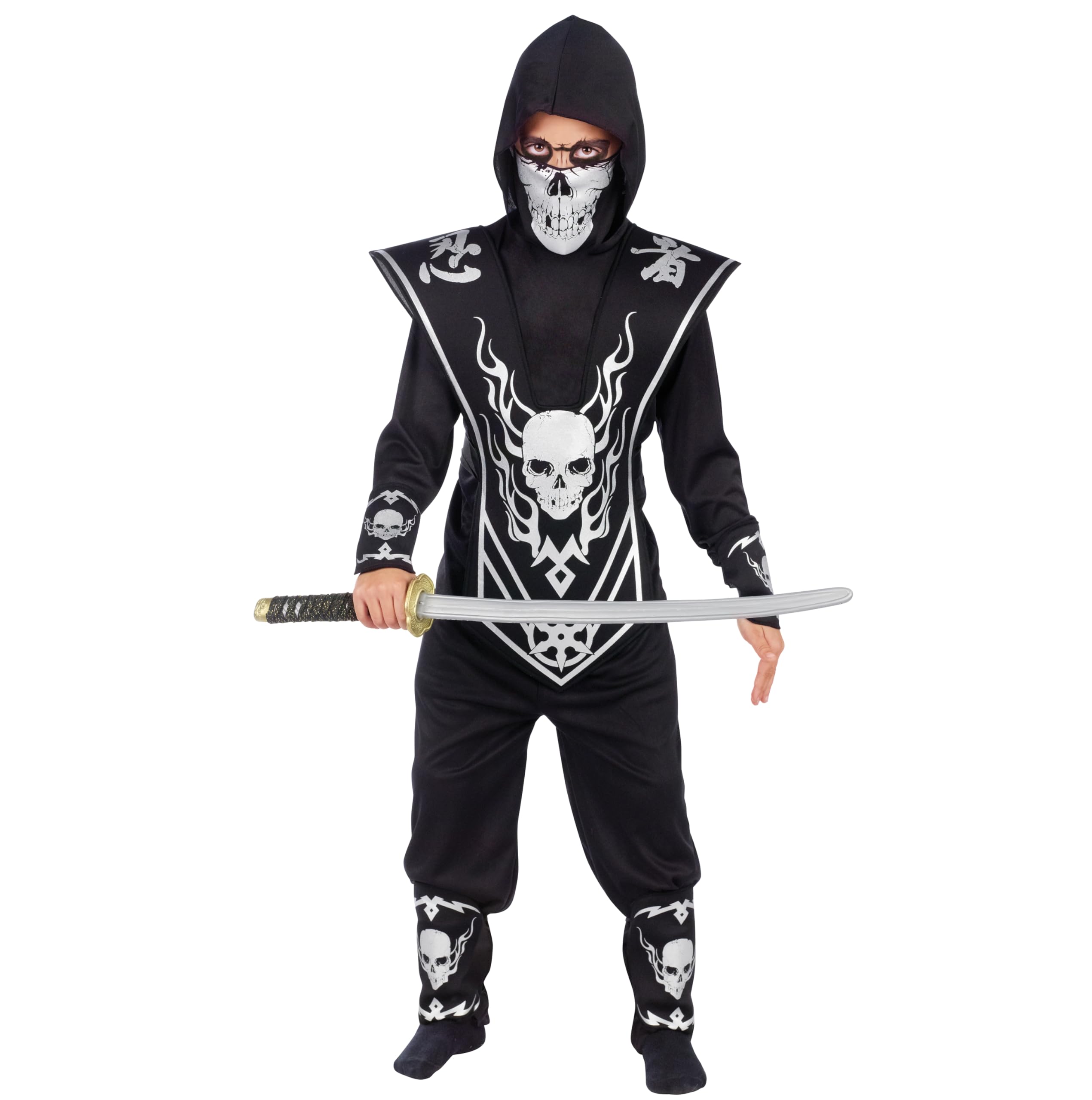 Fun World Skull Lord Ninja Silver Costume XL